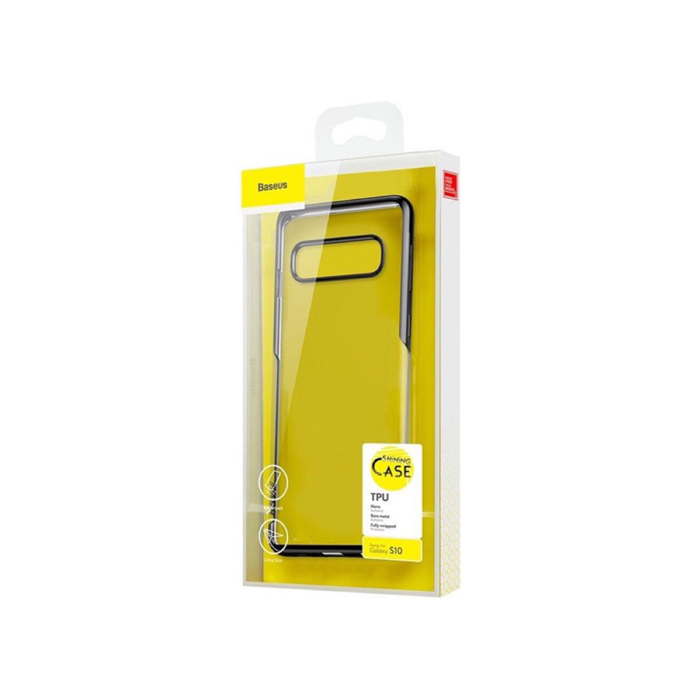 Чехол Baseus Shining Series для Samsung Galaxy S10, прозрачный с чёрным