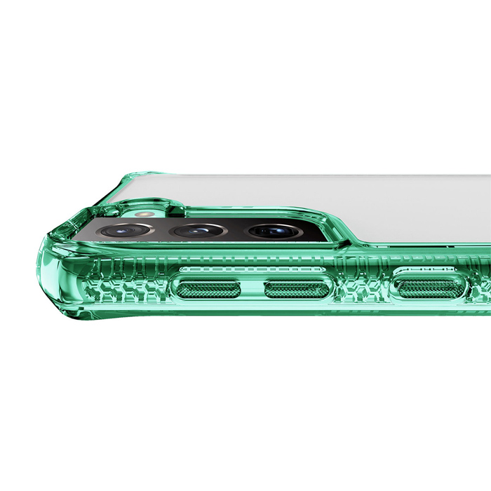 Чехол Itskins Hybrid Clear для Samsung Galaxy S21 4G/S21 5G, прозрачный с зелёным