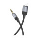 Аудио переходник HOCO UPA32A Jack 3.5 - Lightning, плетёный, чёрный