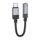 Аудио переходник HOCO UPA32C Jack 3.5 - Type-C (15 см), плетёный, чёрный