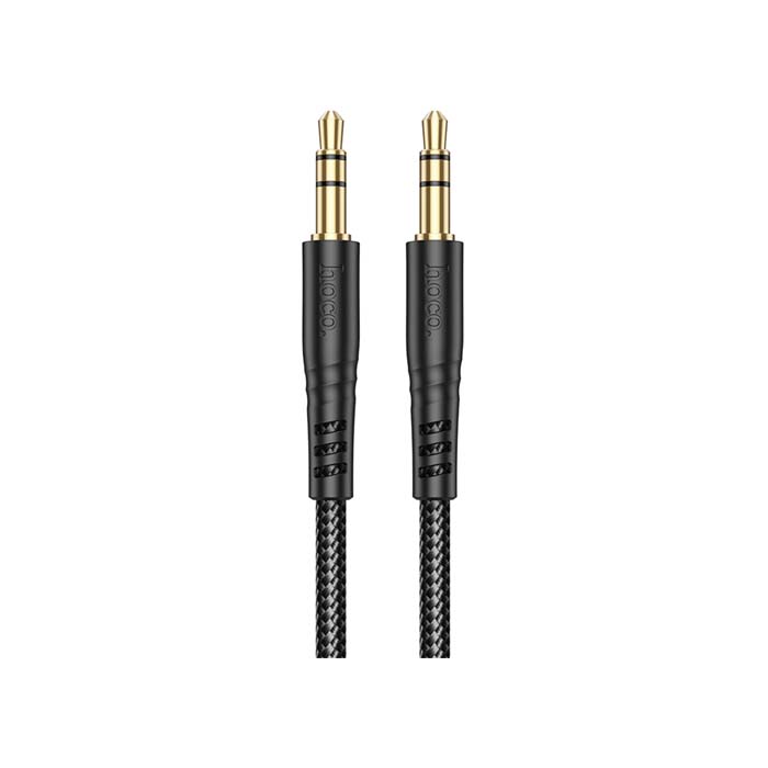 Аудиокабель HOCO UPA24 AUX 3.5 Jack (1m), нейлон, чёрный