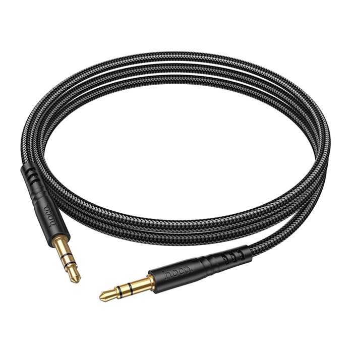 Аудиокабель HOCO UPA24 AUX 3.5 Jack (1m), нейлон, чёрный