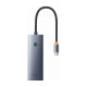 Хаб разветвитель Baseus Ultra Joy Series Type-C на 4 USB-A 3.0 + Type-C 5 В, серый космос
