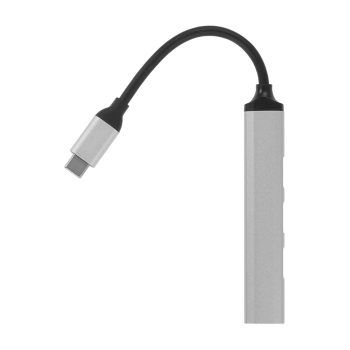 Хаб разветвитель HOCO HB26 Type-C на 1 USB-A 3.0/3 USB-A 2.0, серебро