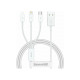 Кабель Baseus Superior 3 в 1 USB Lightning - Type-C - micro-USB (1m) 3.5A, белый
