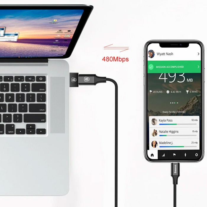 Адаптер-переходник Baseus Exquisite USB to Type-C, чёрный