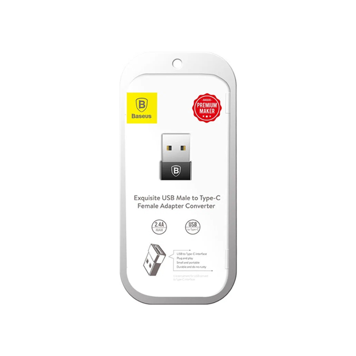 Адаптер-переходник Baseus Exquisite USB to Type-C, чёрный