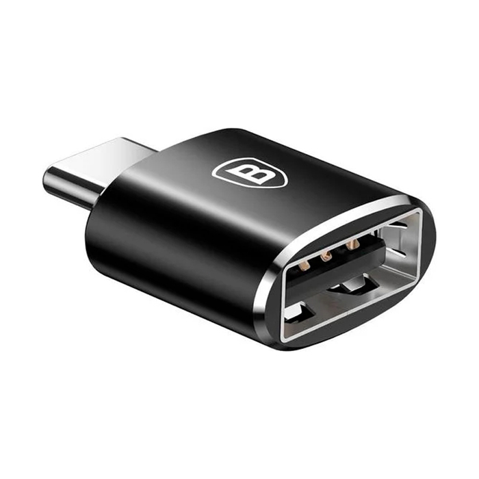 Переходник OTG Baseus CATJQ-B01 USB-A Type-C, чёрный