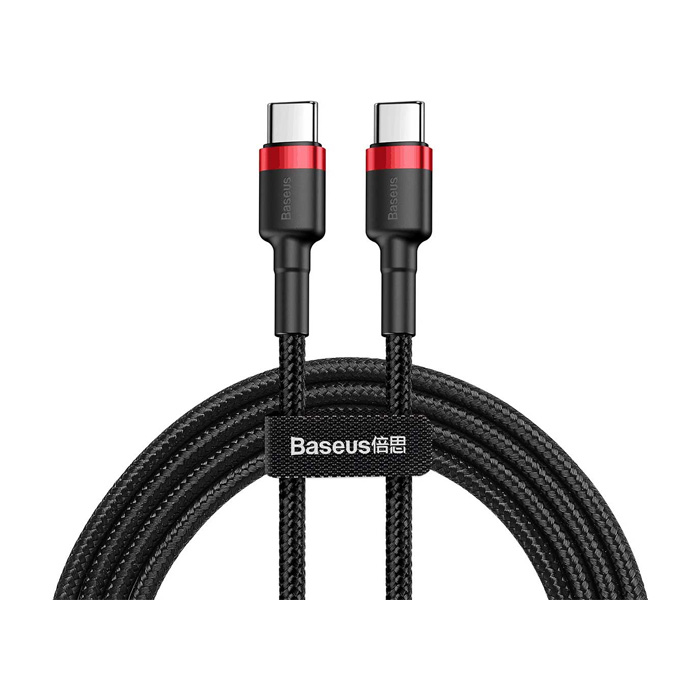 Кабель Baseus Cafule Cable Type-C - Type-C 60W (2m), красно-чёрный