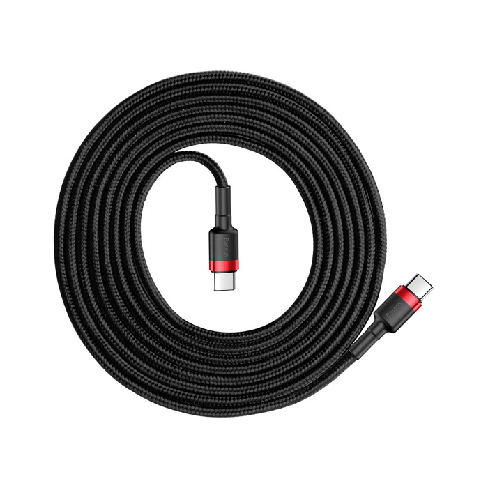 Кабель Baseus Cafule Cable Type-C - Type-C 60W (2m), красно-чёрный