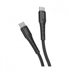 Кабель Deppa Armor Cable Type-C - Type-C 2.4A (1m), нейлон, чёрный