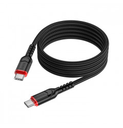 Кабель HOCO X59 Type-C - Type-C 3А - 60W (1m), плетёный, чёрный