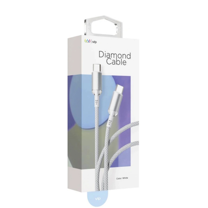 Кабель VLP Diamond Cable Type-C - Type-C 60W/3A (120 см) белый