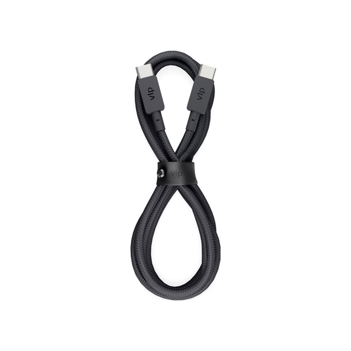 Кабель VLP Nylon Cable Fast Charger Type-C - Type-C (120 сm), чёрный