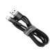Кабель Baseus Cafule Cable USB Lightning (1m), чёрный с серым
