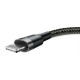 Кабель Baseus Cafule Cable USB Lightning (1m), чёрный с серым