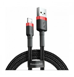 Кабель Baseus Cafule Series USB Lightning (1m), чёрный с красной вставкой