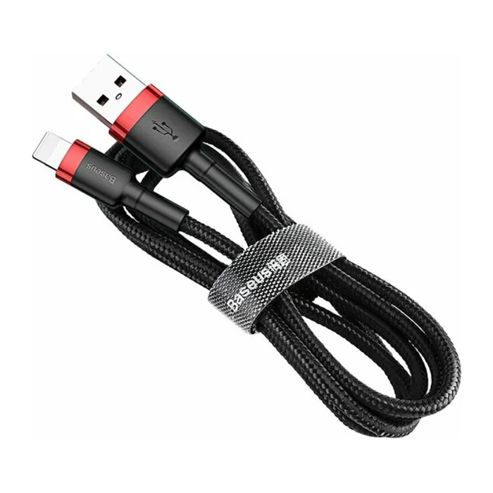 Кабель Baseus Cafule Series USB Lightning (1m), чёрный с красной вставкой