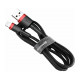 Кабель Baseus Cafule Series USB Lightning (1m), чёрный с красной вставкой