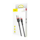 Кабель Baseus Cafule Series USB Lightning (1m), чёрный с красной вставкой