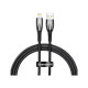 Кабель Baseus Glimmer Series USB Lightning (1m), плетёный, чёрный