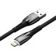 Кабель Baseus Glimmer Series USB Lightning (1m), плетёный, чёрный