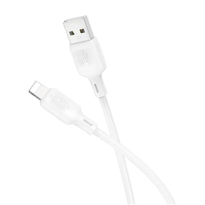Кабель Borofone BX113 Lenny USB Lightning (1 метр), силикон, белый
