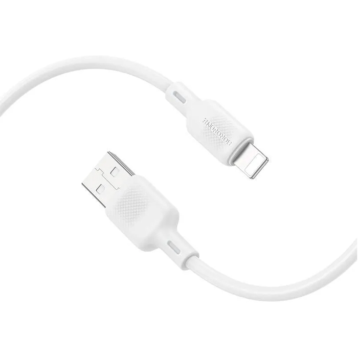 Кабель Borofone BX113 Lenny USB Lightning (1 метр), силикон, белый
