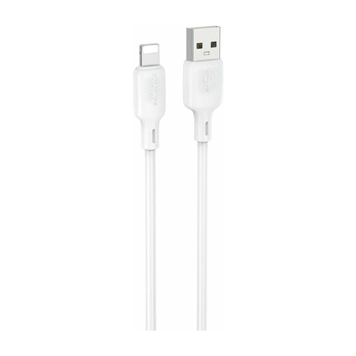 Кабель Borofone BX113 Lenny USB Lightning (1 метр), силикон, белый