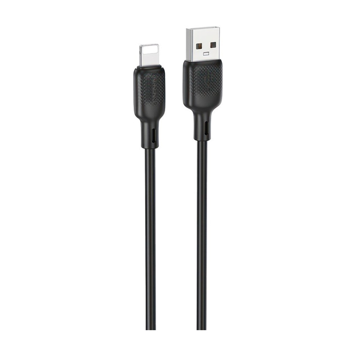 Кабель Borofone BX113 Lenny USB Lightning (3 метра), силикон, чёрный