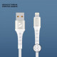 Кабель Deppa Armor Cable USB Lightning 2.4A (1 метр), нейлон, белый