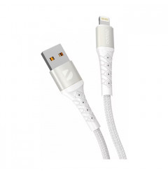 Кабель Deppa Armor Cable USB Lightning 2.4A (1 метр), нейлон, белый