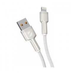Кабель Deppa Elite Cable USB Lightning 2.4A (1 метр), нейлон, белый