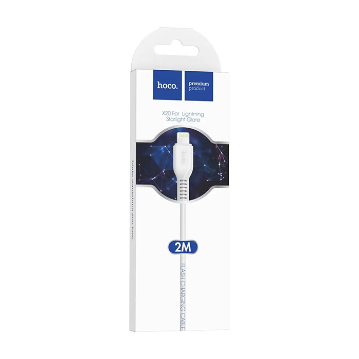 Кабель HOCO X20 Flash USB Lightning (2 метра), белый