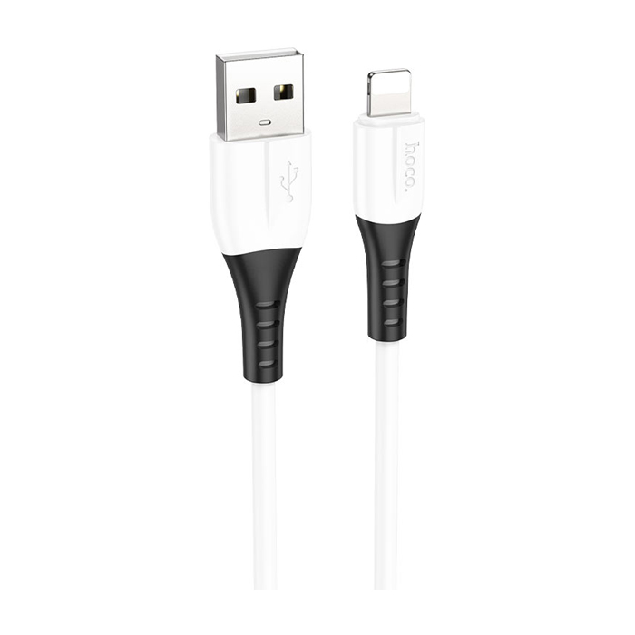 Кабель HOCO X82 Silicone USB Lightning (1m), силиконовый, белый