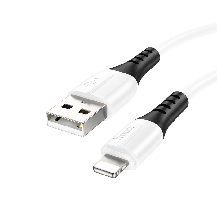 Кабель HOCO X82 Silicone USB Lightning (1m), силиконовый, белый