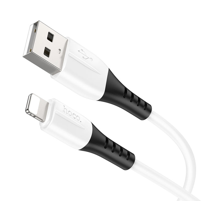 Кабель HOCO X82 Silicone USB Lightning (1m), силиконовый, белый