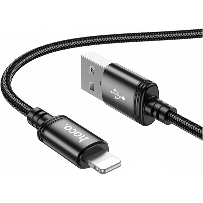 Кабель HOCO X89 Wind USB Lightning (2 метра), нейлон, чёрный