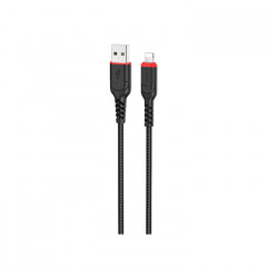 Кабель HOCO X59 Victory USB Lightning (1m), плетёный, чёрный