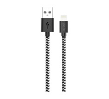 Кабель Pero DC04 USB Lightning 2.4A (1 метр), нейлон, серебристый