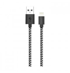 Кабель Pero DC04 USB Lightning 2.4A (1 метр), нейлон, серебристый