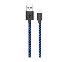 Кабель Pero DC04 USB Lightning 2.4A (1 метр), нейлон, синий