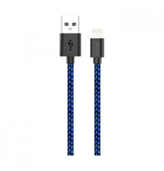 Кабель Pero DC04 USB Lightning 2.4A (1 метр), нейлон, синий