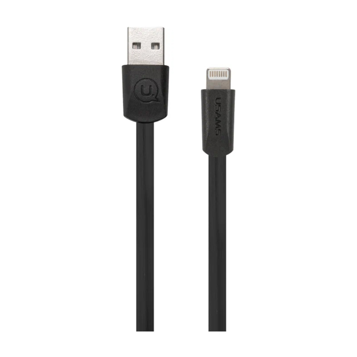 Кабель USAMS U2 USB Lightning (1.2 метра), плоский, чёрный