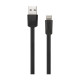 Кабель USAMS U2 USB Lightning (1.2 метра), плоский, чёрный