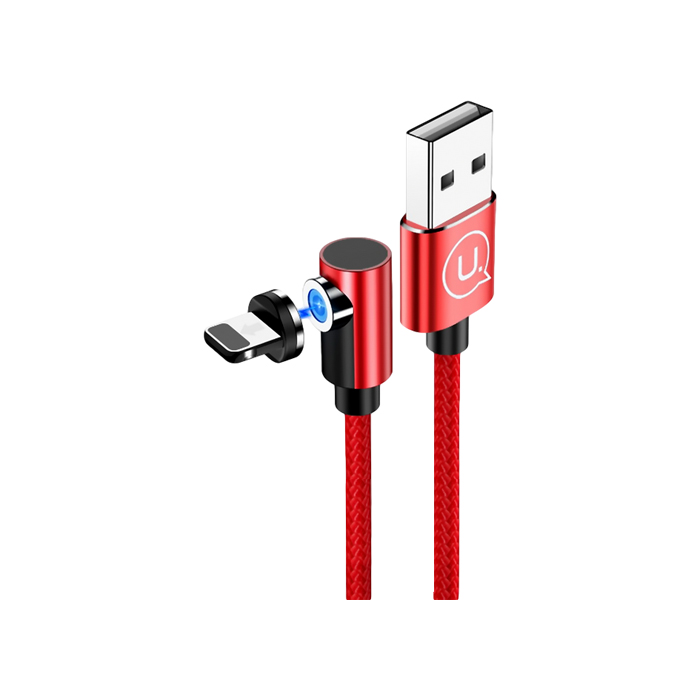 Кабель USAMS US-SJ444 U54 Magnetic USB Lightning 2A (1.2m), красный