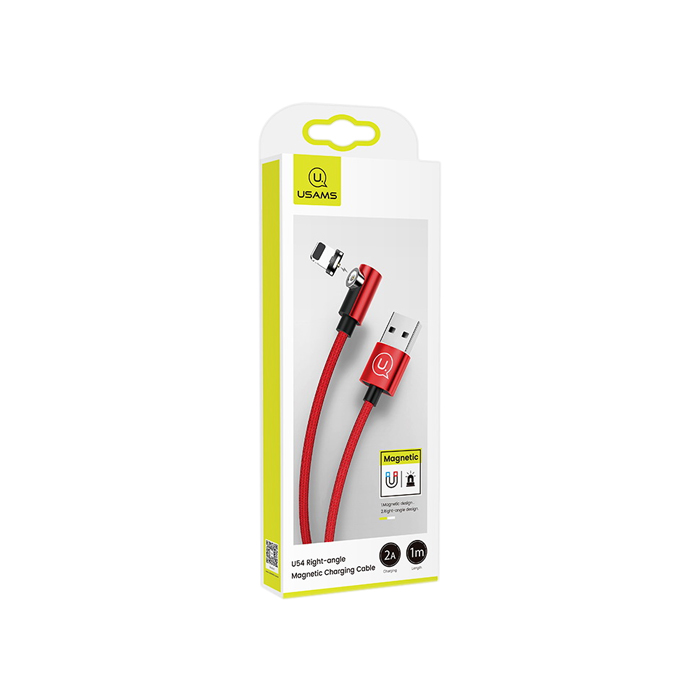 Кабель USAMS US-SJ444 U54 Magnetic USB Lightning 2A (1.2m), красный