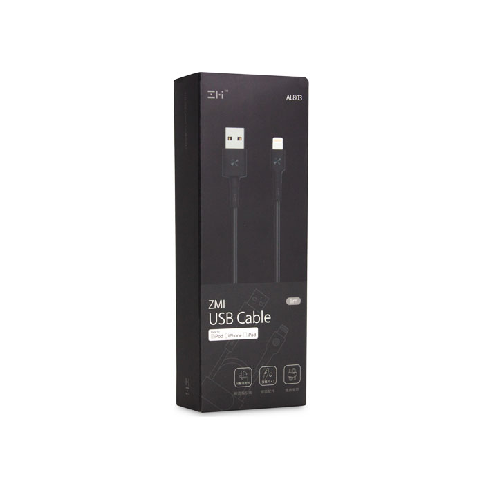 Кабель Xiaomi ZMI AL803/AL805 MFI USB Lightning (1m), черный