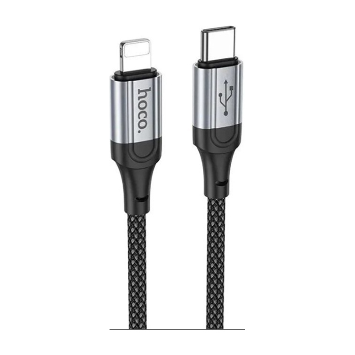 Кабель HOCO X102 Fresh Type-C - Lightning 27 Вт (1 метр), нейлон, чёрный