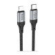 Кабель HOCO X102 Fresh Type-C - Lightning 27 Вт (1 метр), нейлон, чёрный